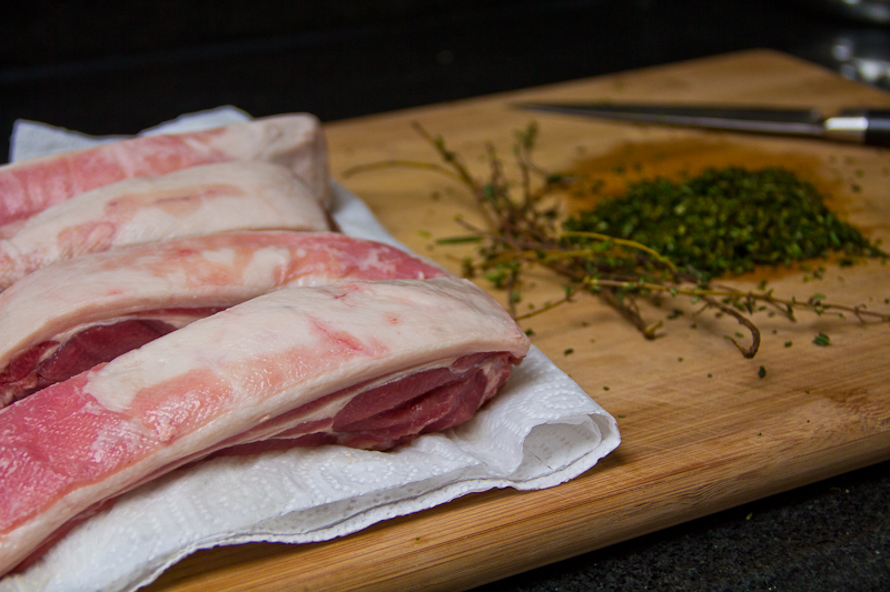 Herb Marinated Lamb Rack Chops with Fig Tapenade Butter