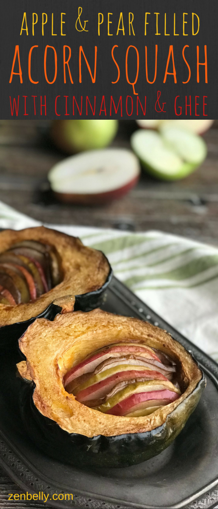 apple & pear filled acorn squash