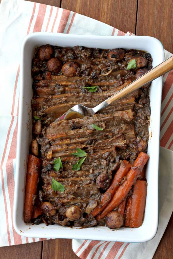 French Onion Brisket with Porcini Mushrooms