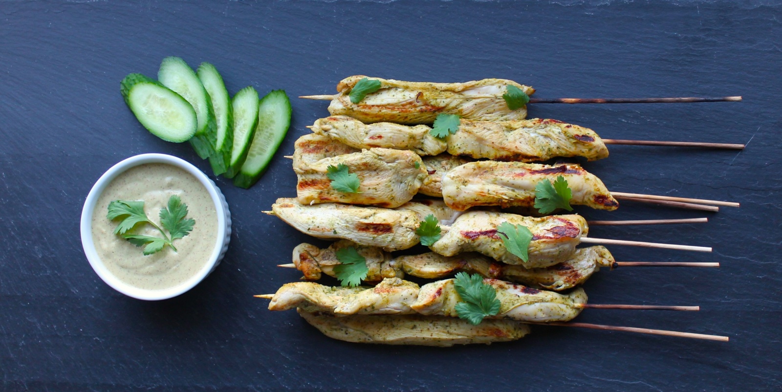 Thai Chicken Skewers with Peanut-Free Satay Sauce – the best party food.