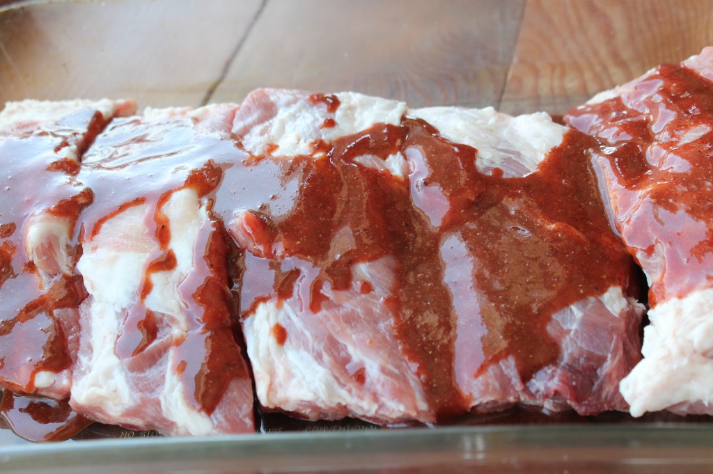 the ribs are ready for their overnight marinade.