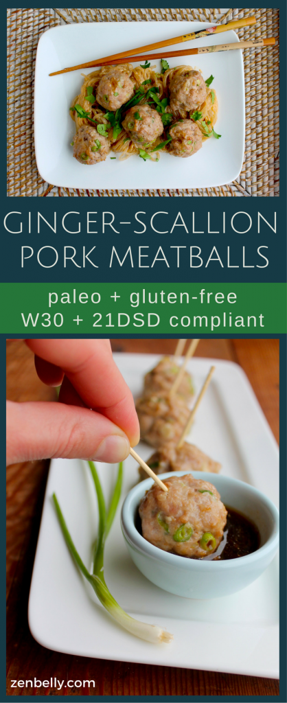 ginger-scallion pork meatballs