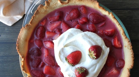 Summer Strawberry Pie with Shortbread Crust