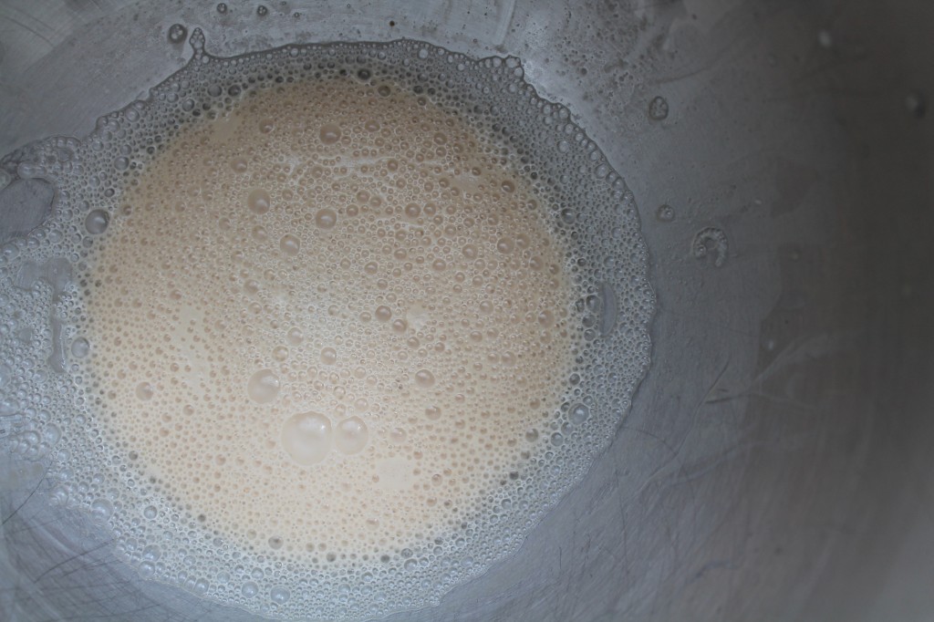 The yeast will get foamy after about 5 minutes. If it doesn't, toss it and start over. 