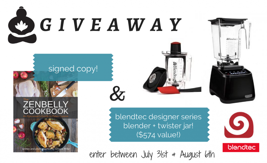 the zenbelly cookbook blendtec giveaway