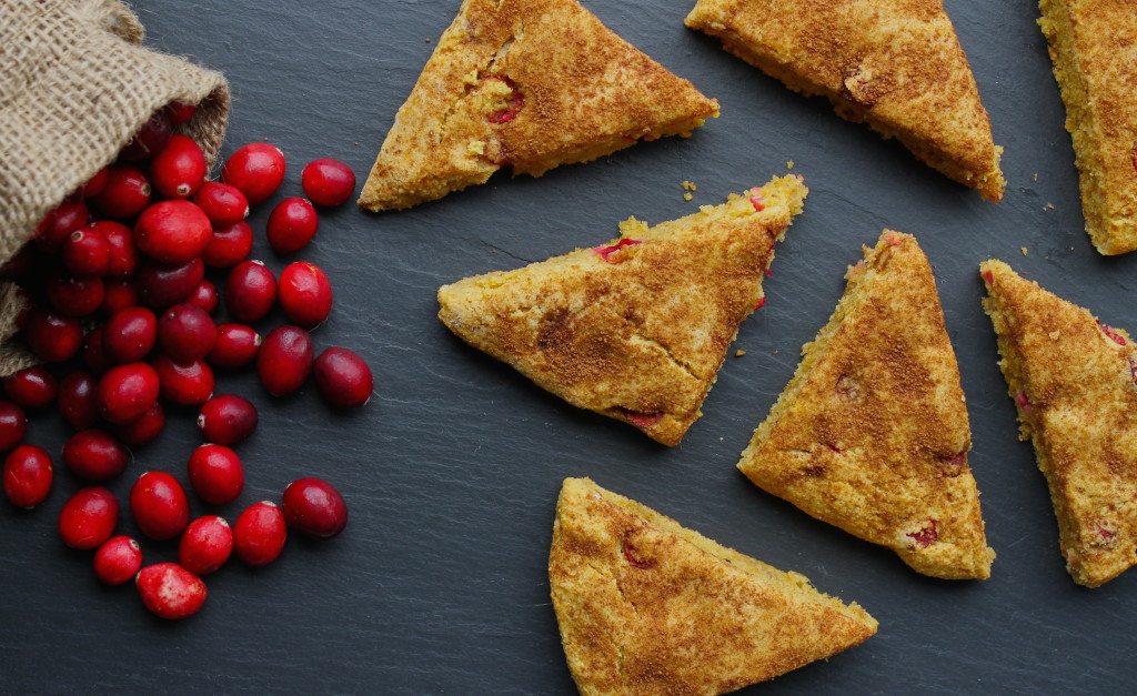 paleo pumpkin cranberry scones