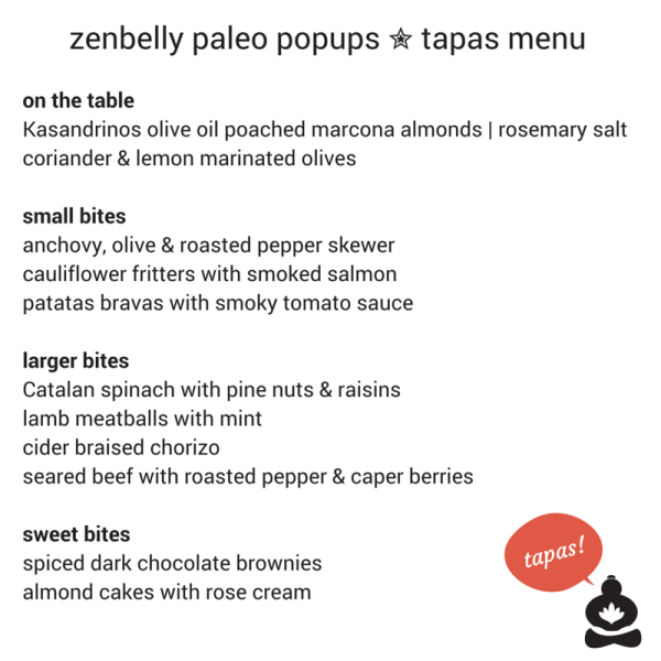 zenbelly paleo popup tapas menu