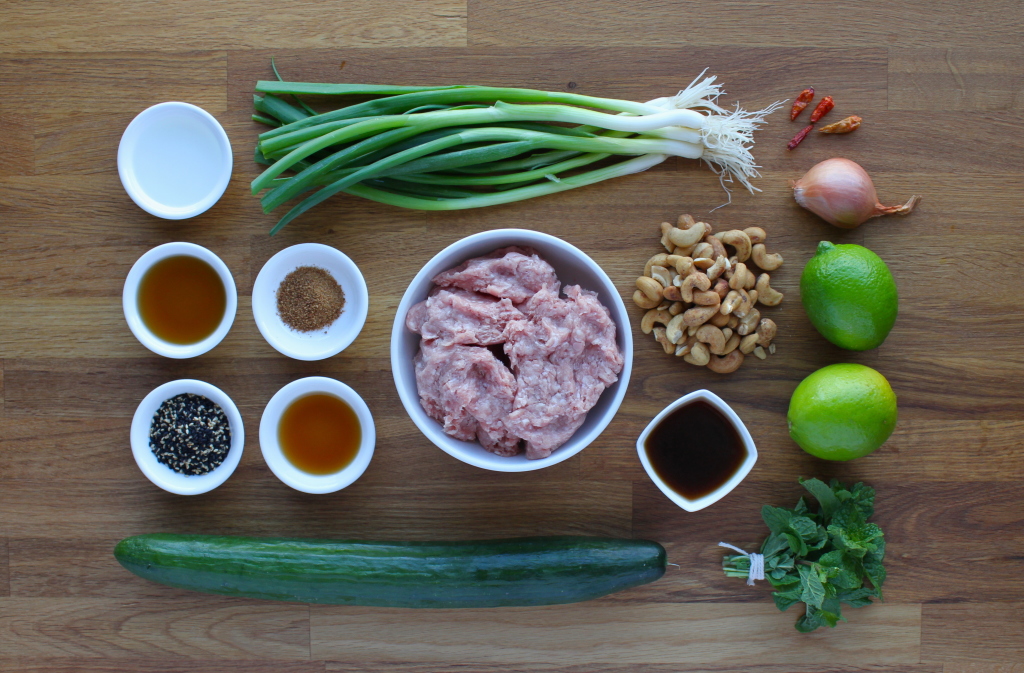 Pork "Larb" with Cucumber Salad 