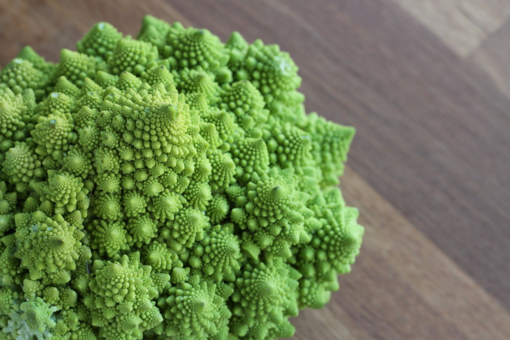 spicy roasted romanesco with lemon and capers 