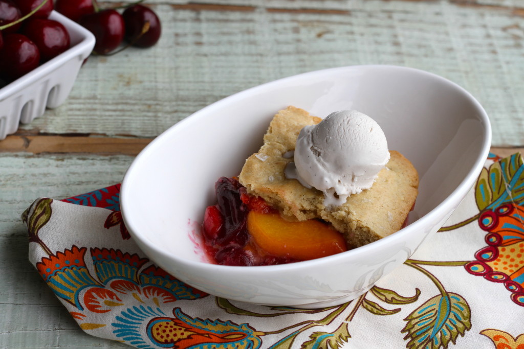 peach and cherry cobbler 