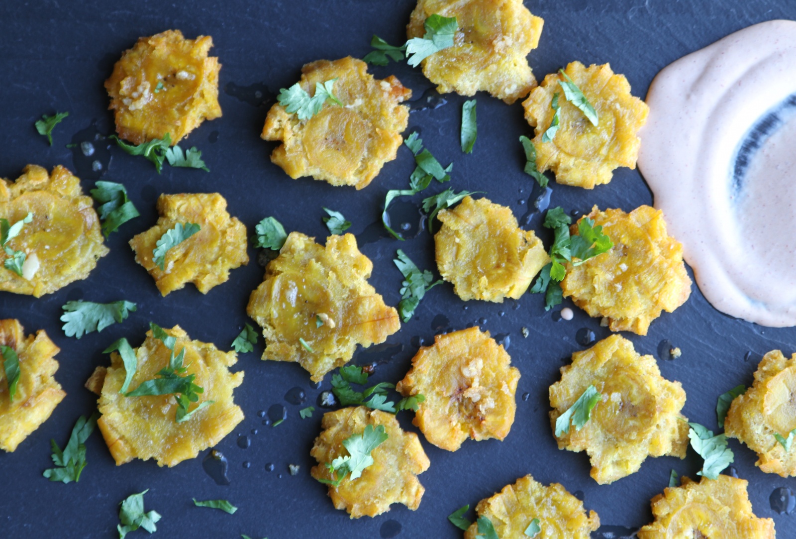 Garlic Tostones & Chipotle Aioli