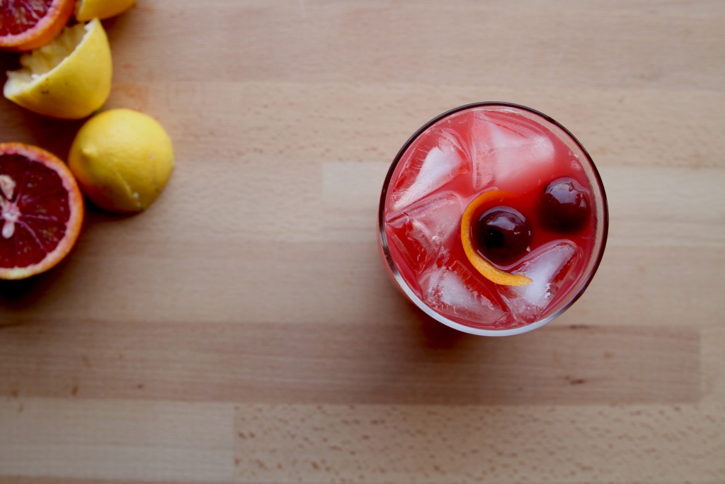 blood orange whiskey sour 