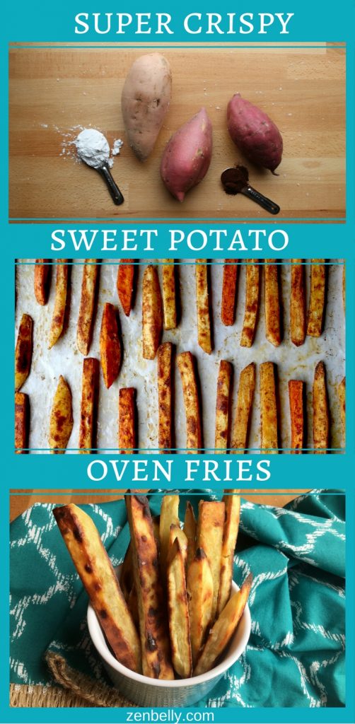 super crispy SWEET POTATO OVEN FRIES