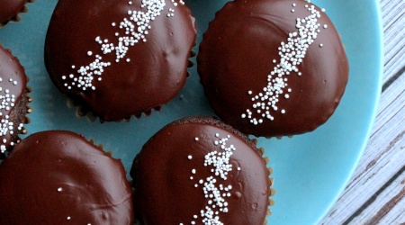 Paleo-ish Cream Filled Chocolate Cupcakes