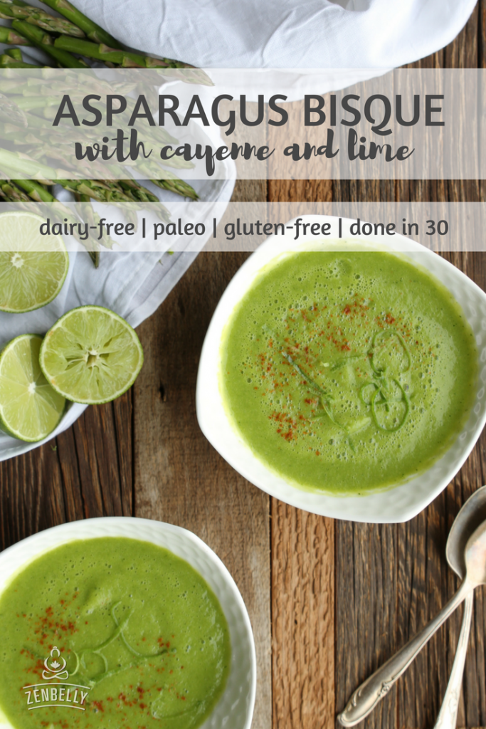asparagus bisque with cayenne and lime