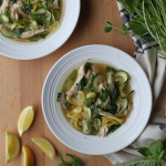 spring chicken soup with lemon and asparagus