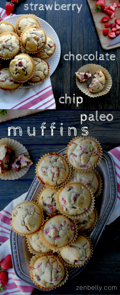 paleo strawberry chocolate chip muffins