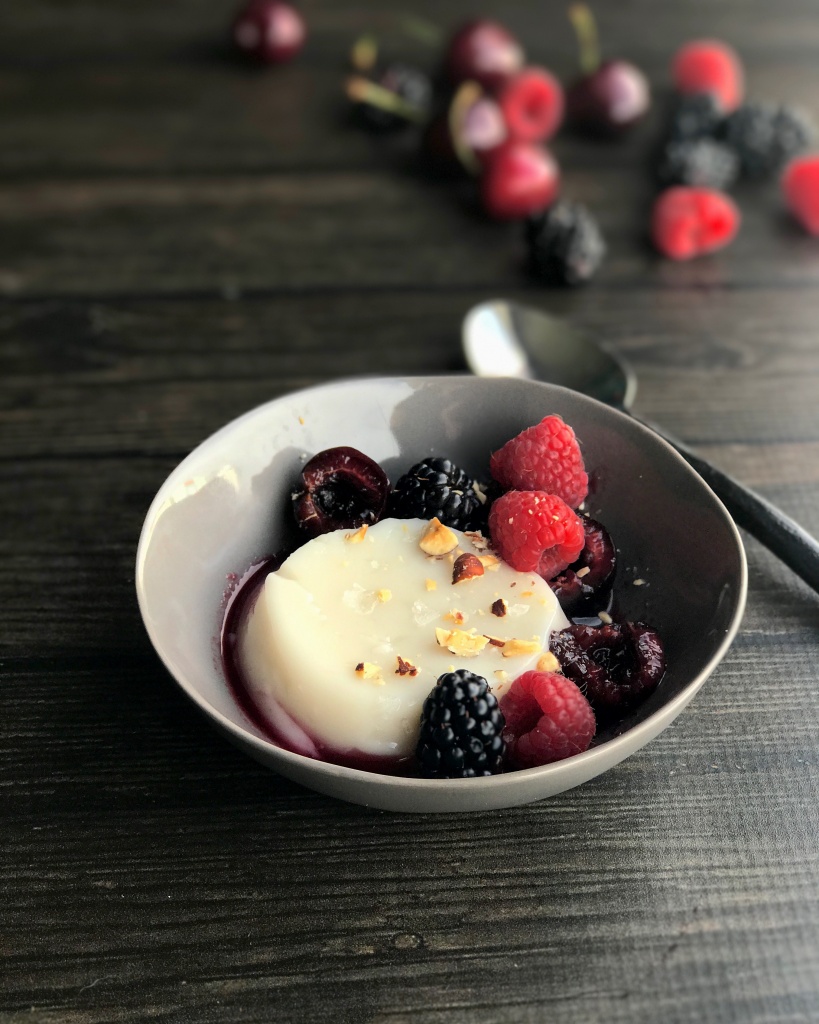 coconut maple panna cotta