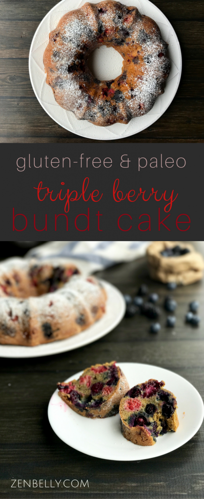 paleo triple berry bundt cake