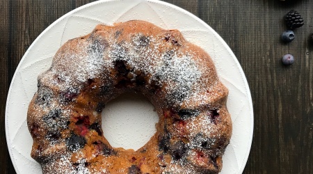 Paleo Triple Berry Bundt Cake