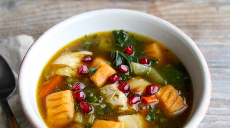 Harvest Chicken Soup with Sweet Potato Gnocchi