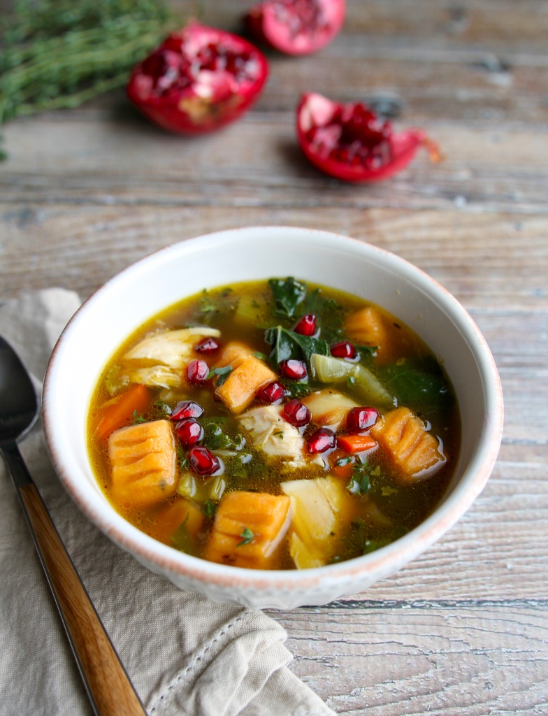 harvest chicken soup with sweet potato gnocchi