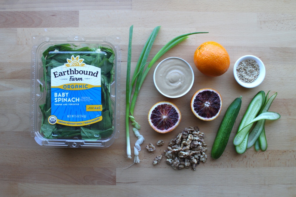 sesame spinach and citrus salad