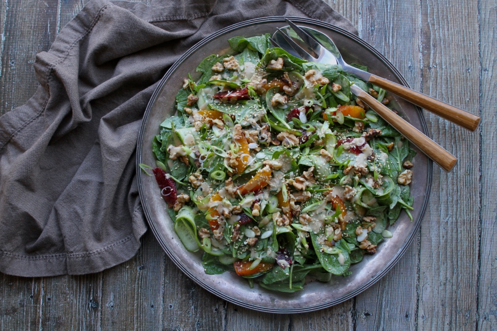 sesame spinach and citrus salad