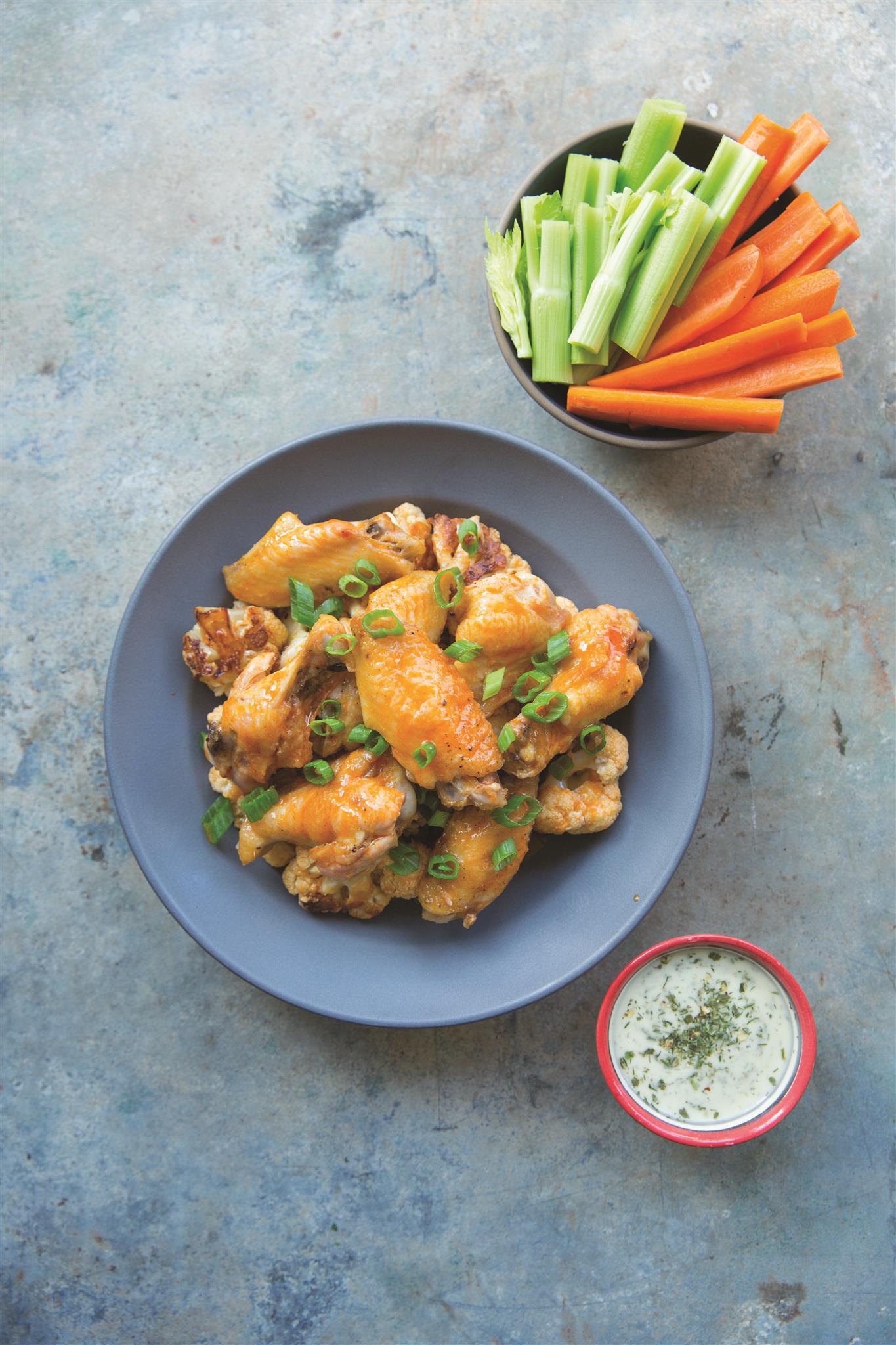 Buffalo Cauliflower and Chicken Wings from The 21Day Sugar Detox Daily