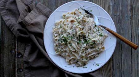 Fettuccine Alfredo (gluten-free, lactose-free)