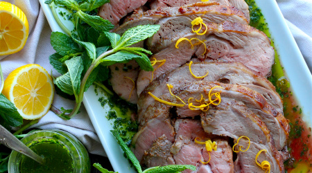 Boneless Leg of Lamb with Parsley-Mint Chimichurri