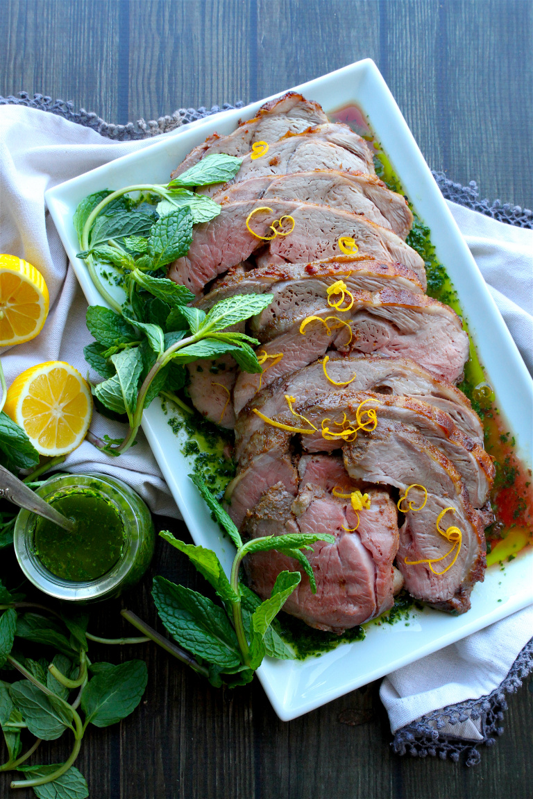 boneless leg of lamb with parsleymint chimichurri is perfect for passover