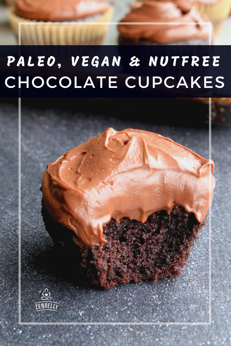 chocolate cupcakes - paleo + vegan + nut-free - no unicorn tears required.