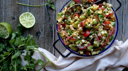 Charred Corn Salad with Pickled Onions & Avocado