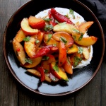 stone fruit and burrata caprese