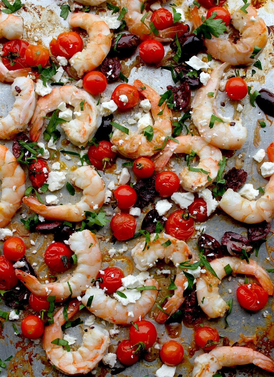 sheet pan greek shrimp