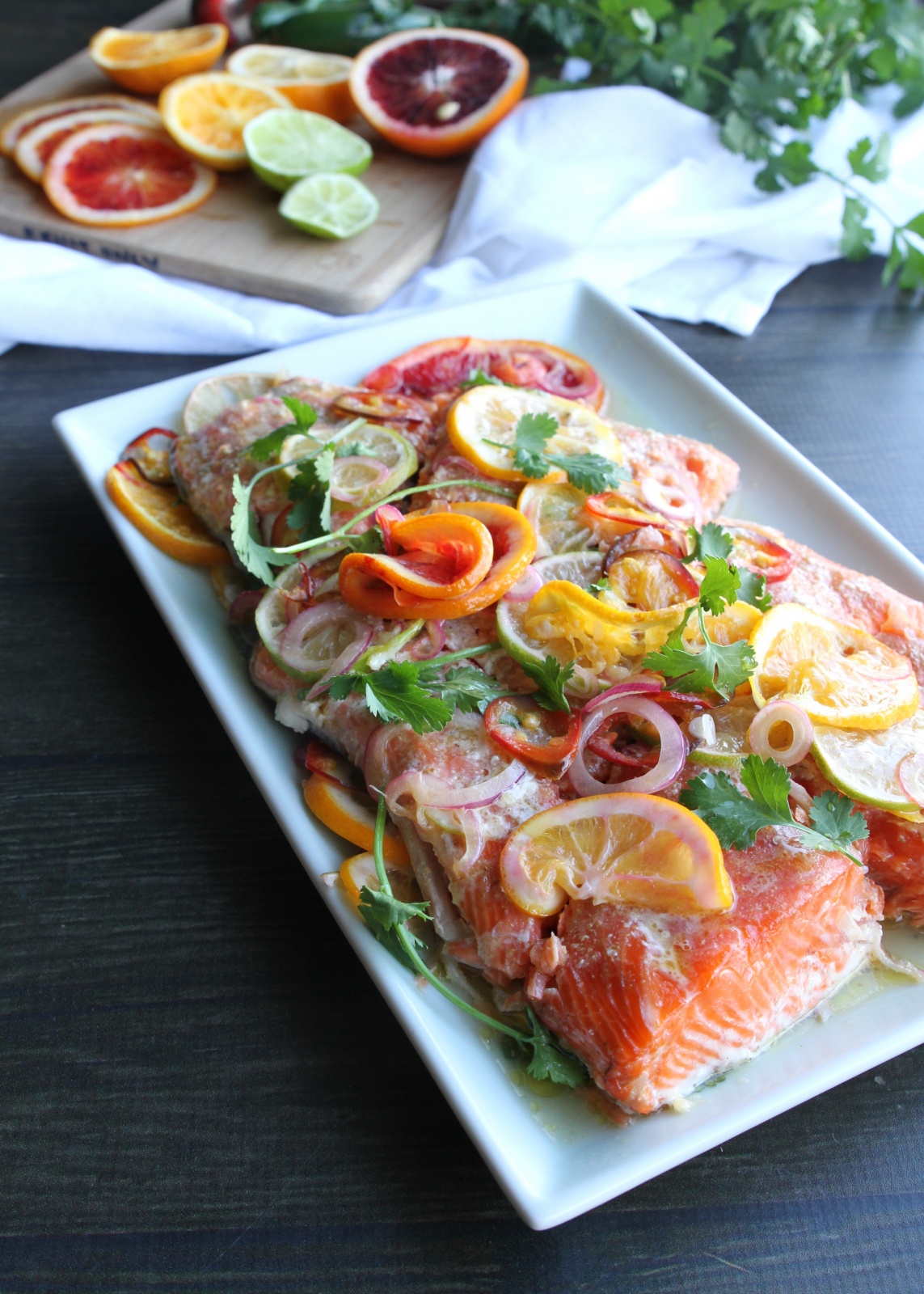 slow roasted salmon with citrus & chiles (paleo, glutenfree, dairy