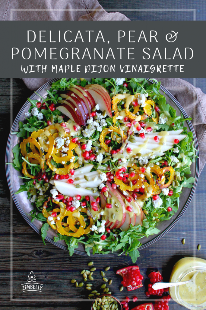 delicata pear pomegranate salad