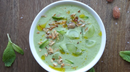 Green Gazpacho with grapes and almonds