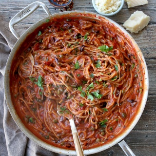 one skillet pasta puttanesca 1