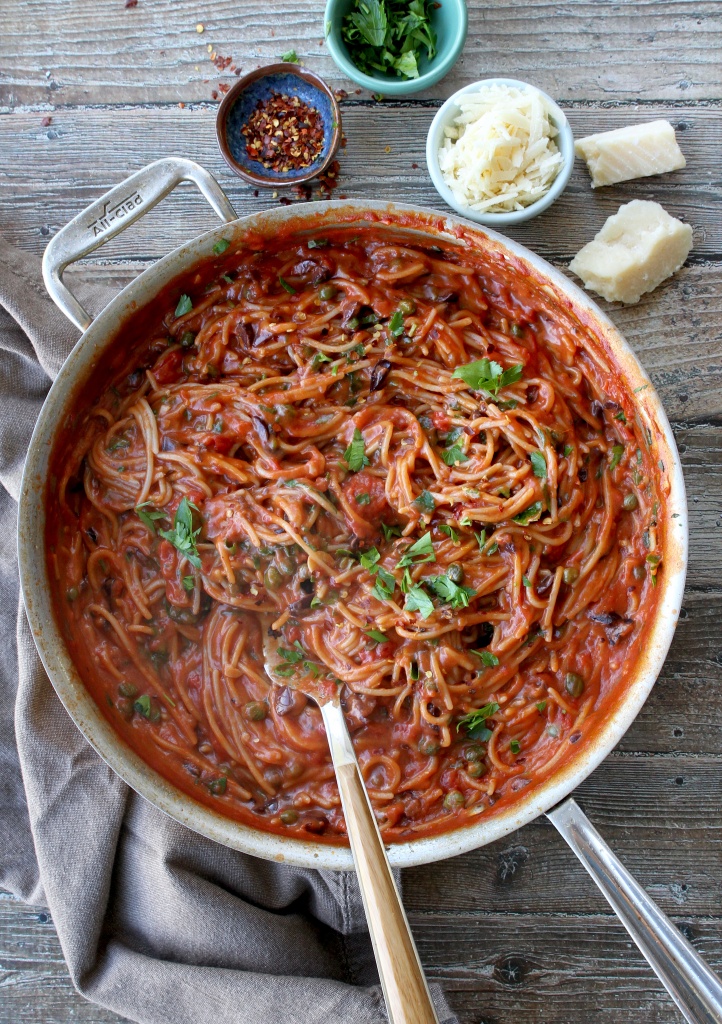 one skillet pasta puttanesca 1