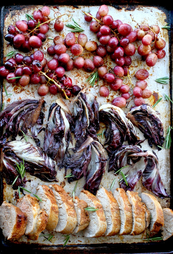 pork radicchio grapes 