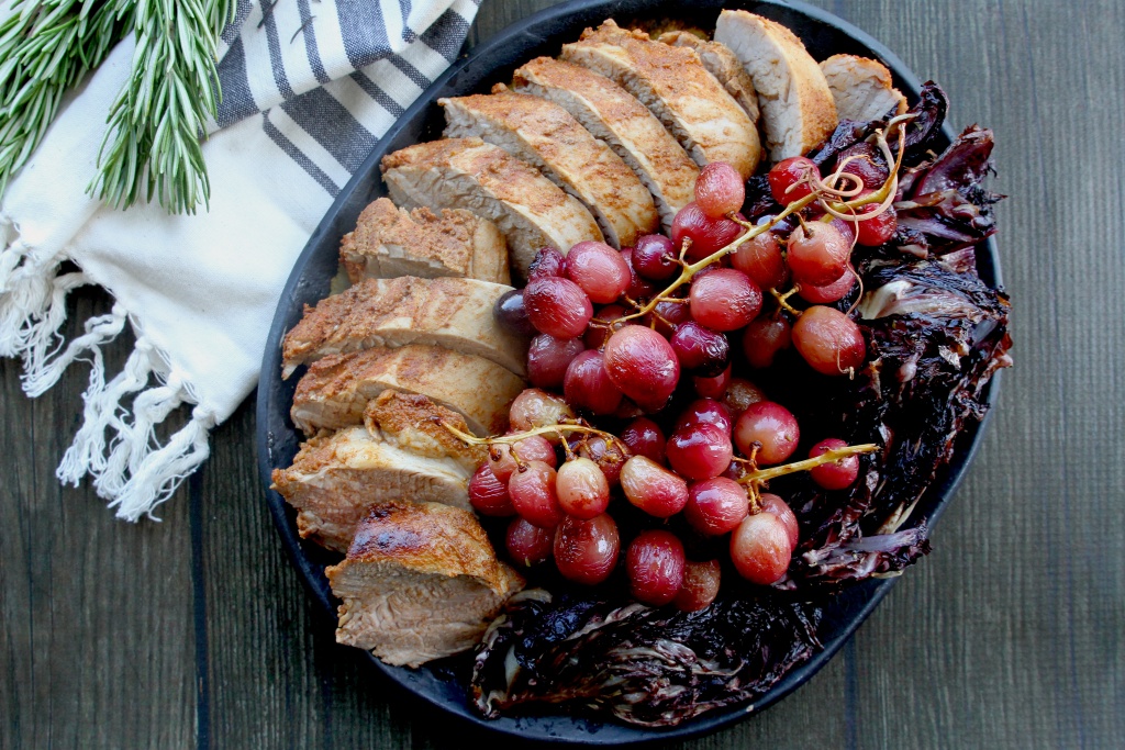 pork radicchio grapes 