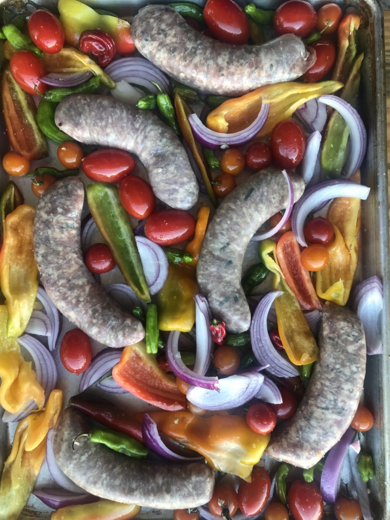 sheet pan sausage and peppers