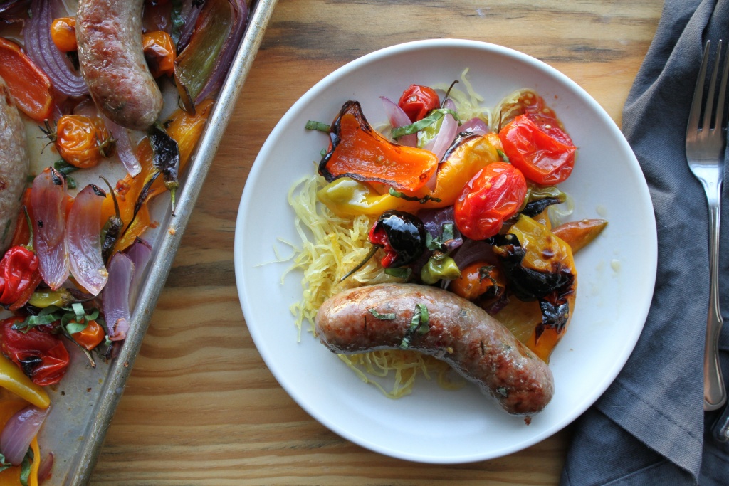 sheet pan sausage and peppers