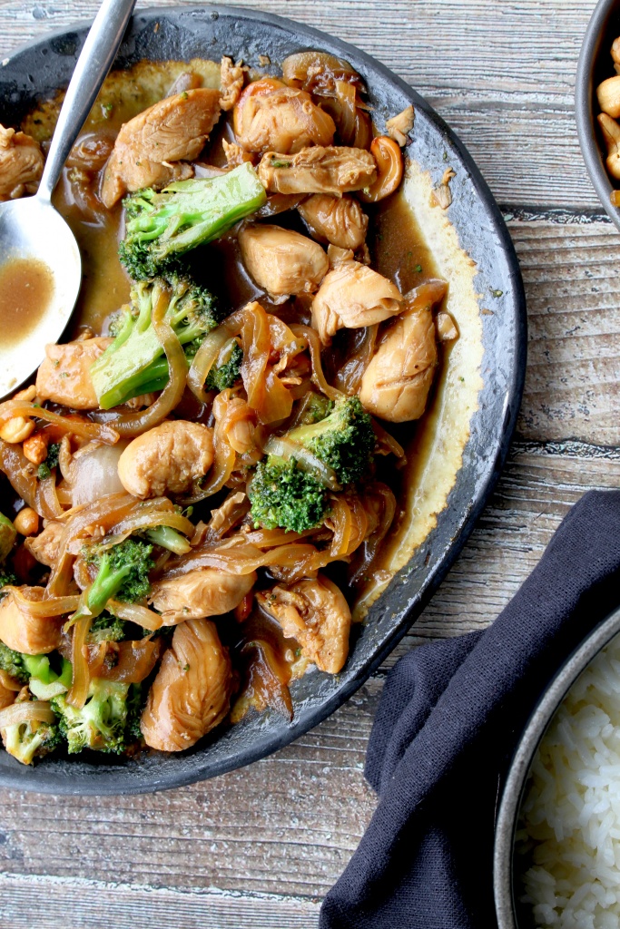 orange cashew chicken stir fry