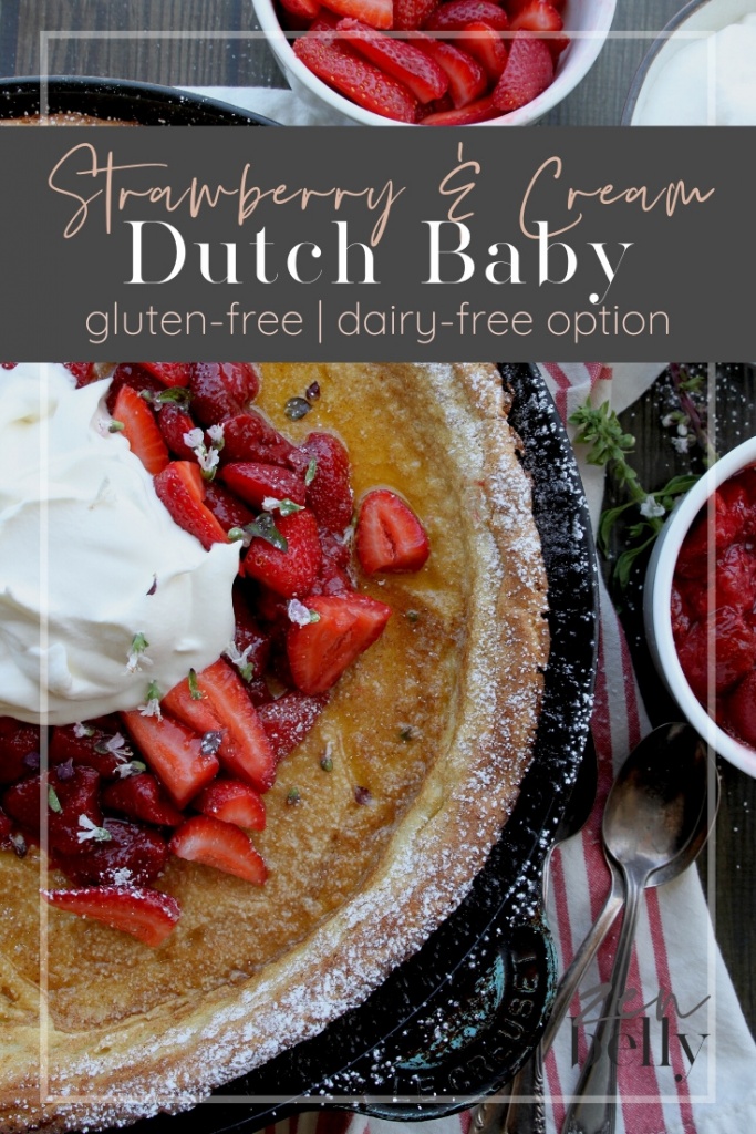 dutch baby with strawberries and cream