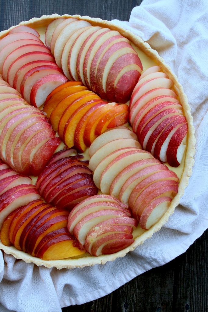 nectarine custard tart