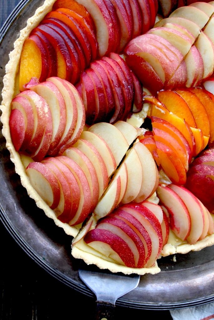 nectarine custard tart