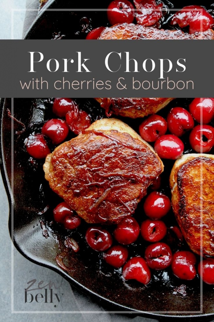 pork chops with cherries & bourbon